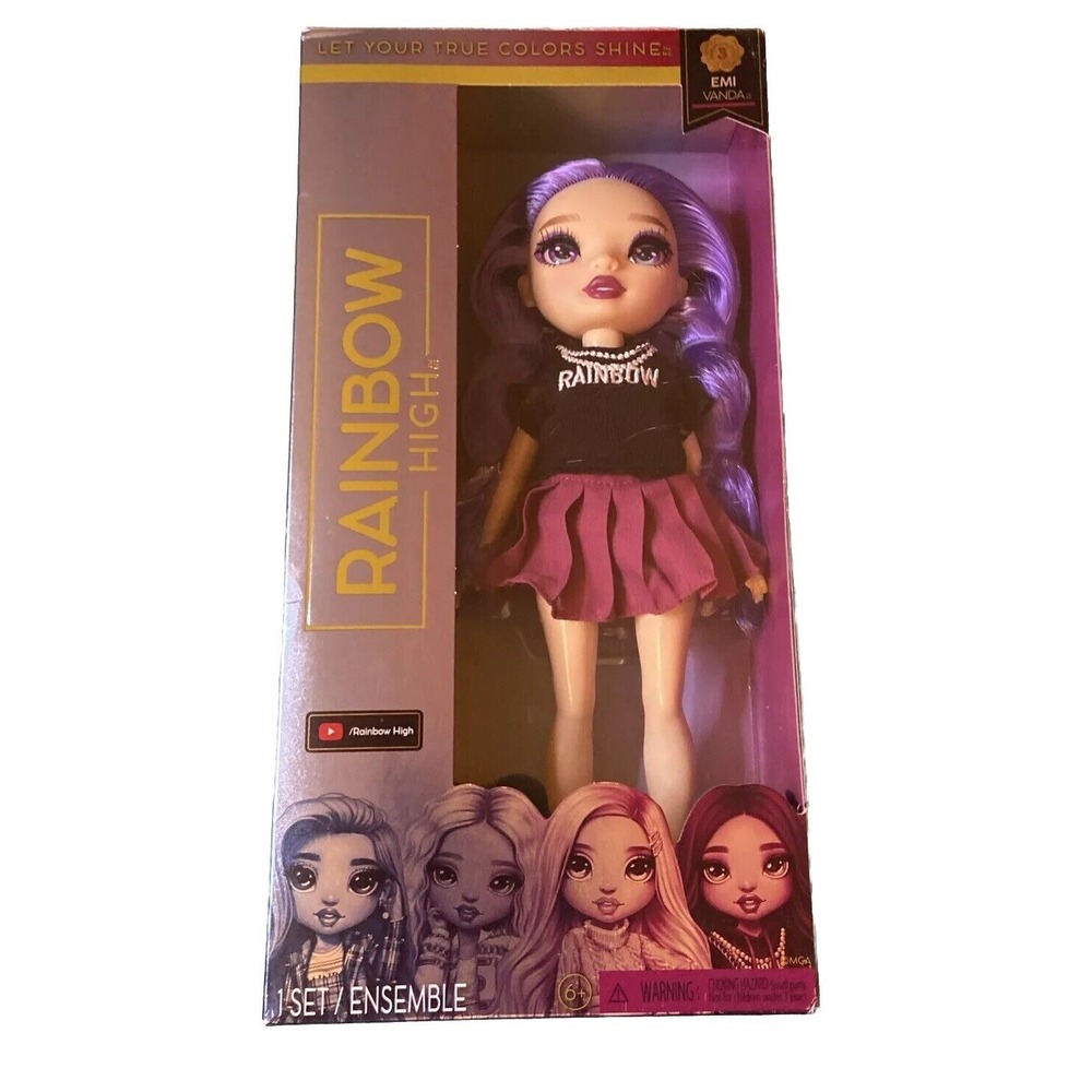 Rainbow High Doll EMI Vanda‎ Series 3 Purple Goth Teen Dolls Big Eyes Orchid NIB